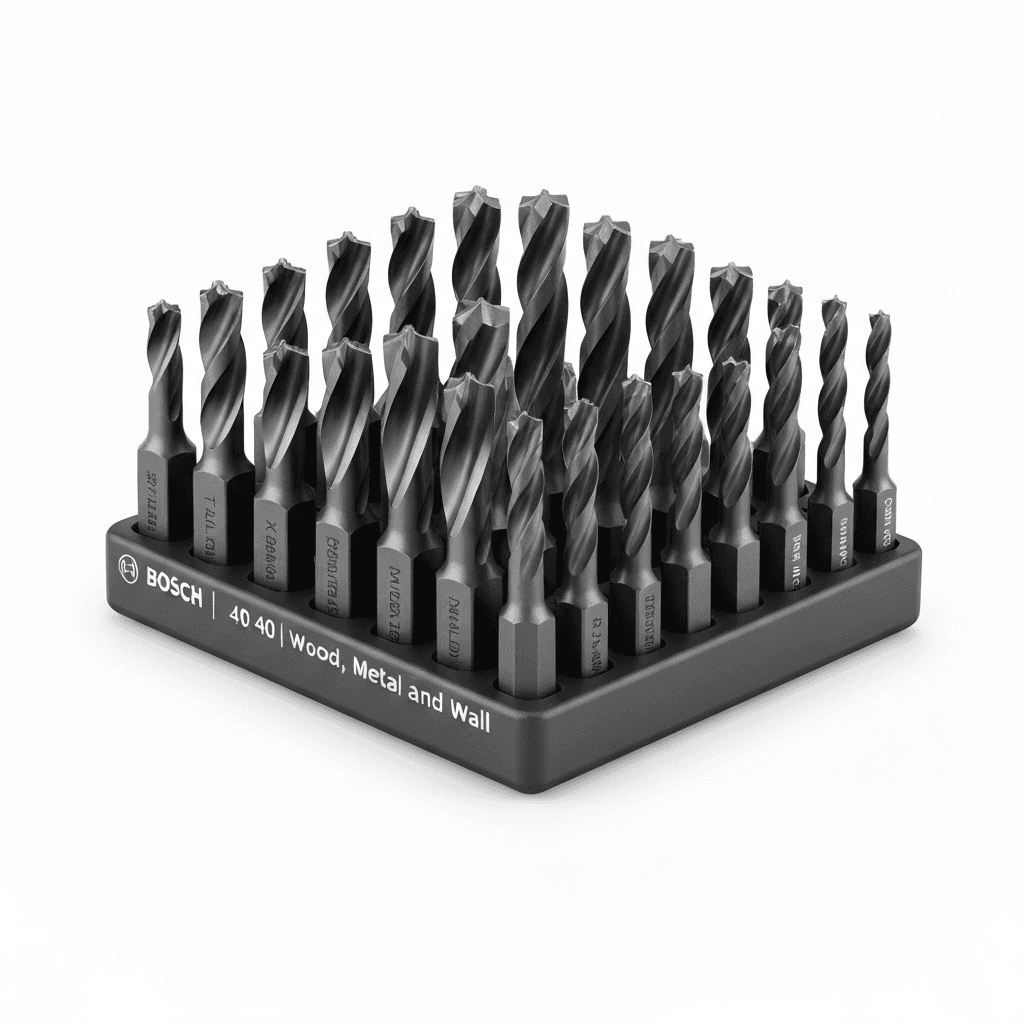 Bosch set 40 brocas para madera, metal y pared